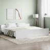 Bed Frame with Headboard and Footboard White 200x200 cm Colour white Size 200 x 200 cm 