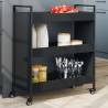 Kitchen Trolley Black 70x30x82 cm Engineered Wood Colour black 