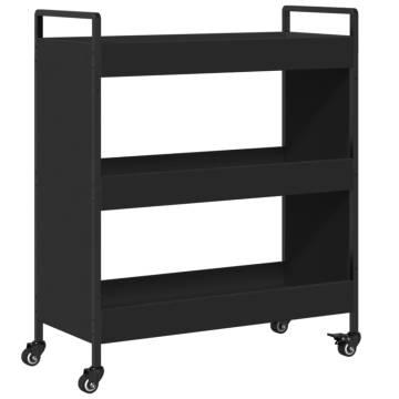 Stylish Black Kitchen Trolley - 70x30x82 cm Engineered Wood