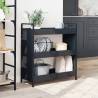 Stylish Black Kitchen Trolley - 70x30x82 cm Engineered Wood