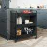 Stylish Black Kitchen Trolley - 70x30x82 cm Engineered Wood