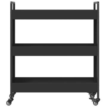 Stylish Black Kitchen Trolley - 70x30x82 cm Engineered Wood