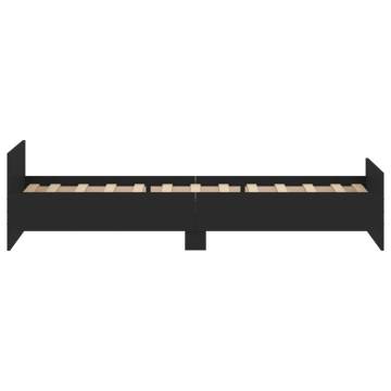 Black Bed Frame 90x200 cm | Durable Engineered Wood