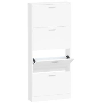 Shoe Cabinet White 59x17x150 cm - Stylish Storage Solution