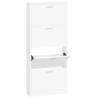 Shoe Cabinet White 59x17x150 cm - Stylish Storage Solution