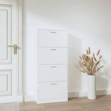 Shoe Cabinet White 59x17x150 cm - Stylish Storage Solution