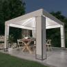 Gazebo with Double Roof&LED String Lights 3x3 m White Colour white 