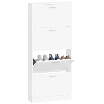 Shoe Cabinet White 59x17x150 cm - Stylish Storage Solution