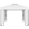 White Gazebo with Double Roof & LED Lights - 3x3m