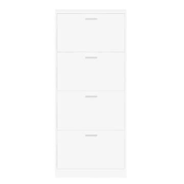 Shoe Cabinet White 59x17x150 cm - Stylish Storage Solution