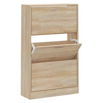 Shoe Cabinet Sonoma Oak 63x24x103 cm - Stylish Storage