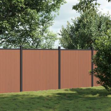 Brown WPC Fence Panel 353x186 cm - Durable Garden Barrier