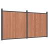 Brown WPC Fence Panel 353x186 cm - Durable Garden Barrier