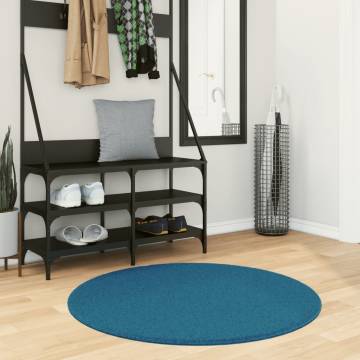 Rug OVIEDO Short Pile Turquoise Ø 100 cm - Stylish Comfort