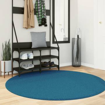 OVIEDO Short Pile Turquoise Rug Ø 160 cm - Soft & Stylish