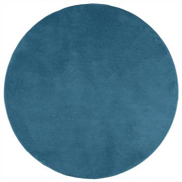 OVIEDO Short Pile Turquoise Rug Ø 160 cm - Soft & Stylish