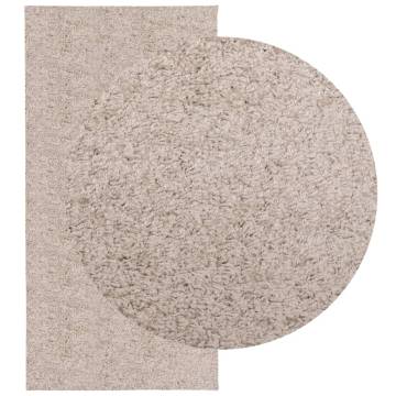 Shaggy Rug PAMPLONA High Pile Beige 100x200 cm | Hipo Market