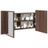 LED Bathroom Mirror Cabinet Brown Oak 90x12x45 cm Acrylic Colour brown oak Quantity in Package 1 