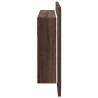 LED Bathroom Mirror Cabinet Brown Oak 90x12x45 cm | Hipo Market