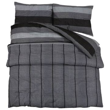 Duvet Cover Set Dark Grey 140x200 cm Cotton - Soft & Elegant