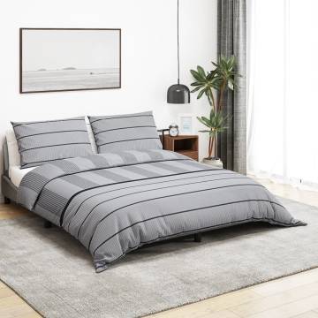 Grey Duvet Cover Set 140x200 cm Cotton | Hipomarket