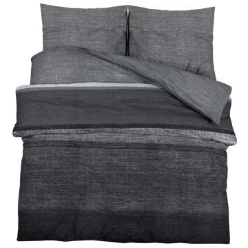 Duvet Cover Set Dark Grey 260x240 cm Cotton - Soft & Elegant