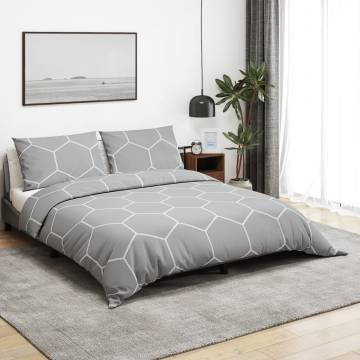 Duvet Cover Set Grey 225x220 cm - 100% Cotton Quality