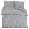 Duvet Cover Set Grey 225x220 cm - 100% Cotton Quality