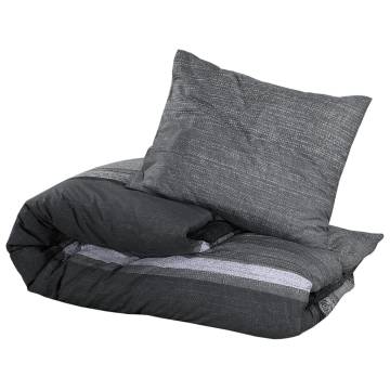 Dark Grey Duvet Cover Set - 200x200 cm Cotton | Hipomarket