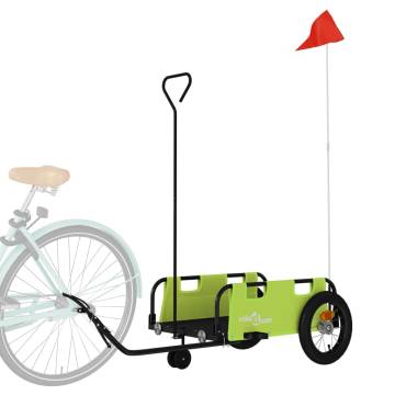 Bike Trailer Green Oxford Fabric & Iron - Versatile & Durable