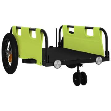 Bike Trailer Green Oxford Fabric & Iron - Versatile & Durable