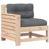 Garden Armrest Sofa with Cushion - Solid Pine Wood