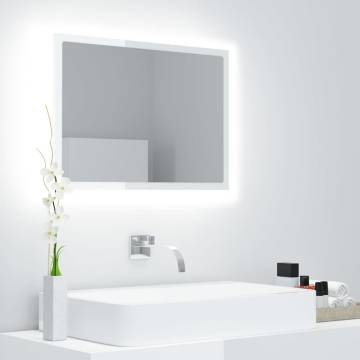 LED Bathroom Mirror High Gloss White - Contemporary Design