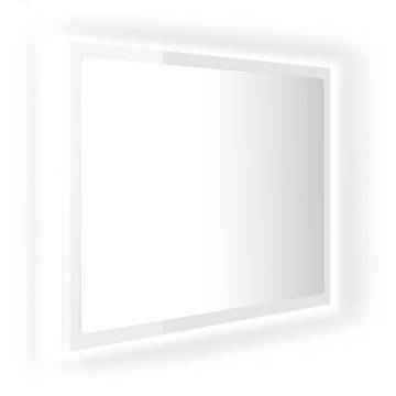 LED Bathroom Mirror High Gloss White - Contemporary Design