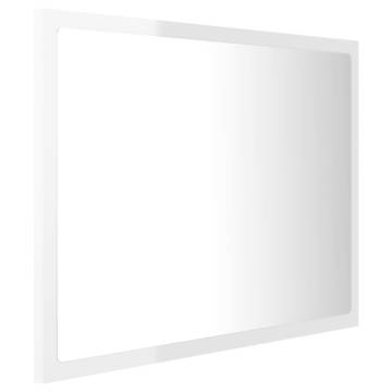 LED Bathroom Mirror High Gloss White - Contemporary Design