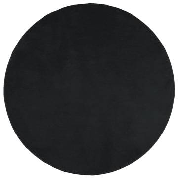 Rug OVIEDO Short Pile Black Ø 160 cm - Stylish Comfort