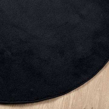 Rug OVIEDO Short Pile Black Ø 160 cm - Stylish Comfort