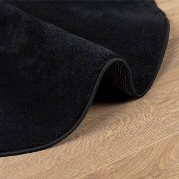 Rug OVIEDO Short Pile Black Ø 160 cm - Stylish Comfort