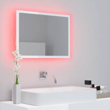 LED Bathroom Mirror High Gloss White - Contemporary Design