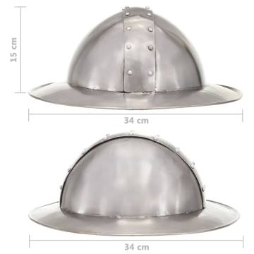 Medieval Knight Helmet Antique Replica LARP Silver Steel