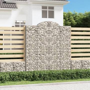 Arched Gabion Baskets (10 pcs) - Galvanised Iron | HipoMarket