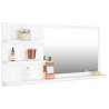 Stylish White Bathroom Mirror with Shelves - 90x10.5x45 cm