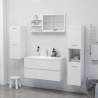 Stylish White Bathroom Mirror with Shelves - 90x10.5x45 cm