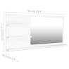 Stylish White Bathroom Mirror with Shelves - 90x10.5x45 cm