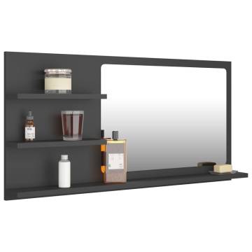 Stylish Grey Bathroom Mirror - 90x10.5x45 cm | Hipomarket