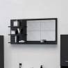 Bathroom Mirror High Gloss Black 90x10.5x45 cm Engineered Wood Colour high gloss black Quantity in Package 1 