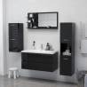 High Gloss Black Bathroom Mirror - Stylish & Functional