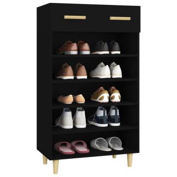 Shoe Cabinet Black 60x35x105 cm - Scandinavian Storage