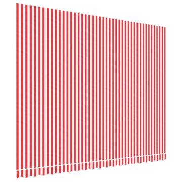 Replacement Fabric for Awning - Red & White Stripe 4.5x3.5m