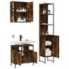 3 Piece Bathroom Cabinet Set - Smoked Oak Engineered Wood